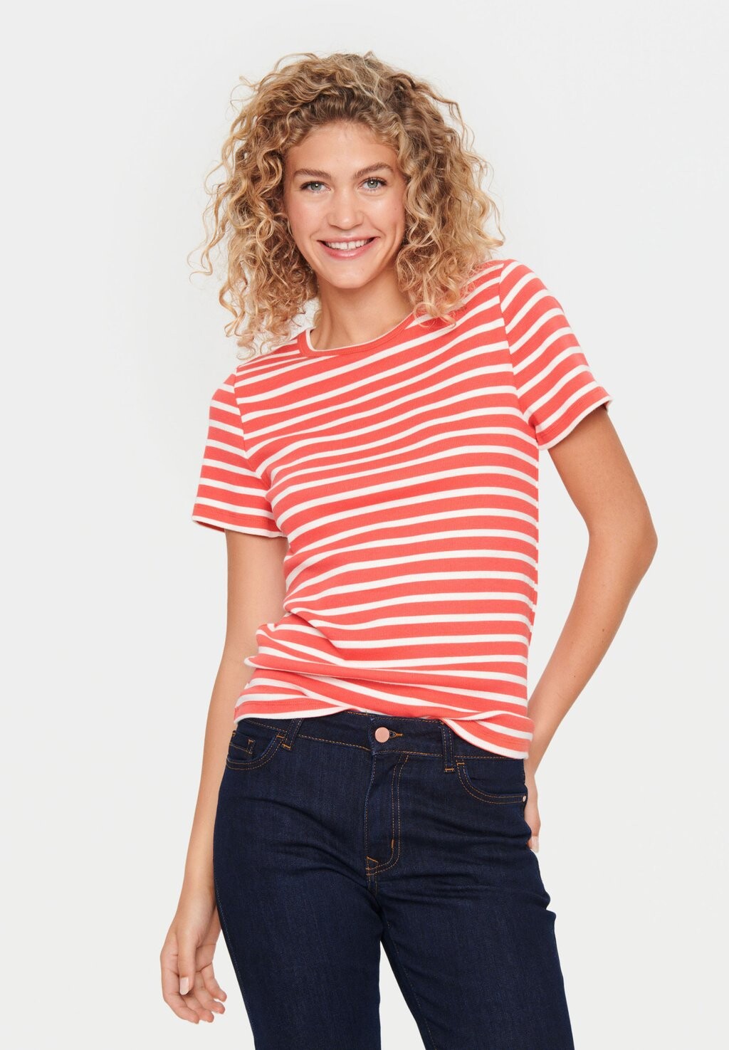 

Футболка с принтом ASTER SS STRIPE Saint Tropez, цвет cayenne