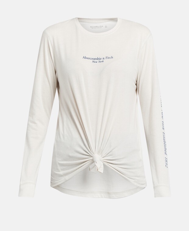 

Топ с длинными рукавами Abercrombie, экрю