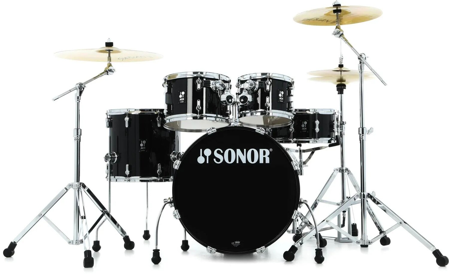 

Комплект из пяти корпусов Sonor AQ1 Studio с фурнитурой — черный рояль