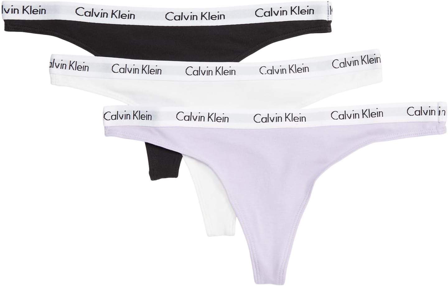 

Комплект стрингов «Карусель», 3 шт. Calvin Klein Underwear, цвет Black/White/Pastel Lilac