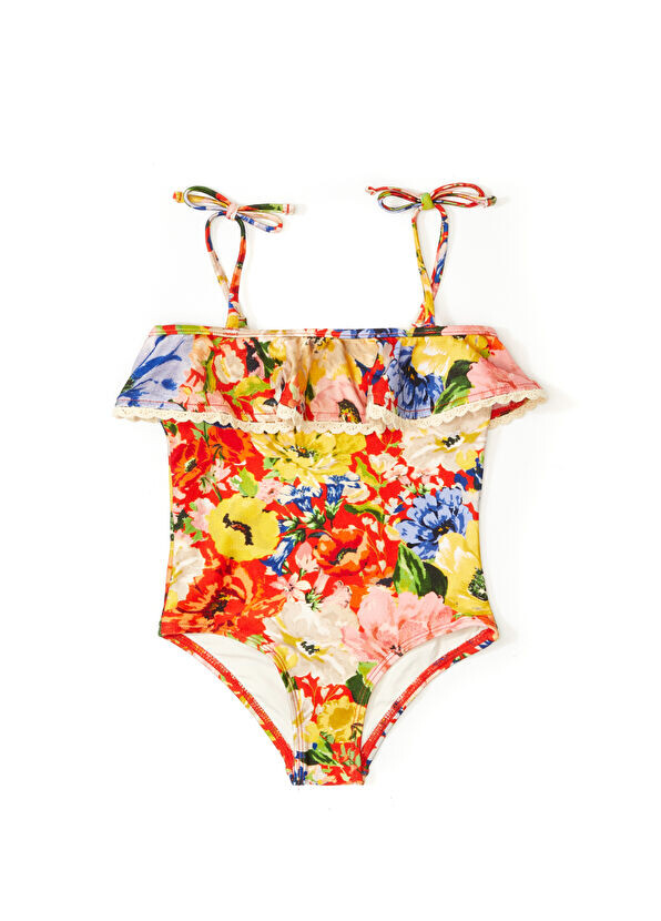 

Купальник для девочки с узором Zimmermann, красный
