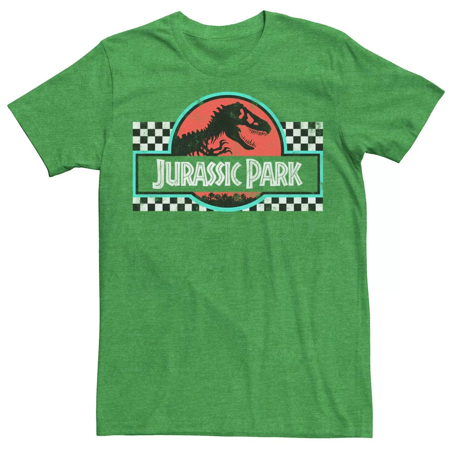 

Мужская футболка с логотипом в клетку в стиле ретро Jurassic Park