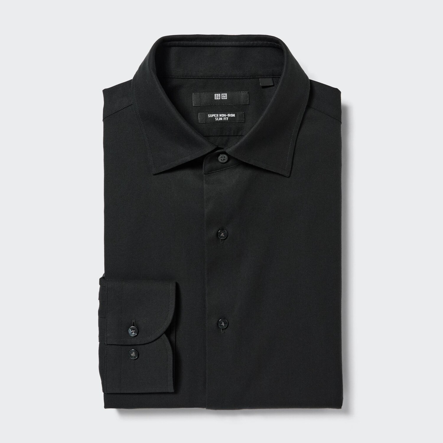 

Рубашка UNIQLO Non-iron узкого кроя, черный