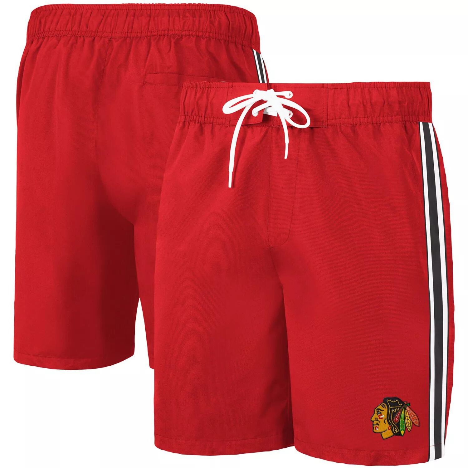 

Мужские шорты для плавания G-III Sports by Carl Banks красные/черные Chicago Blackhawks Sand Beach