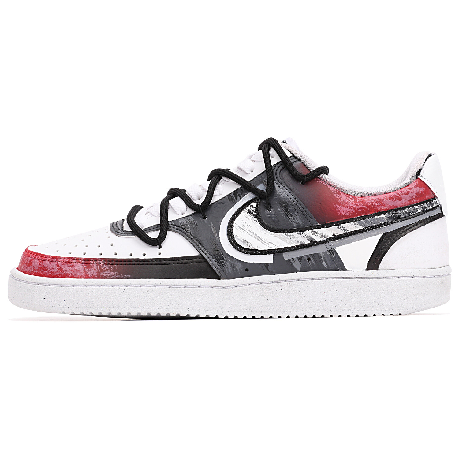 

Кроссовки Nike Court Vision 1 Skateboarding Shoes Men Low-top Black/White/Red, черный/оранжевый