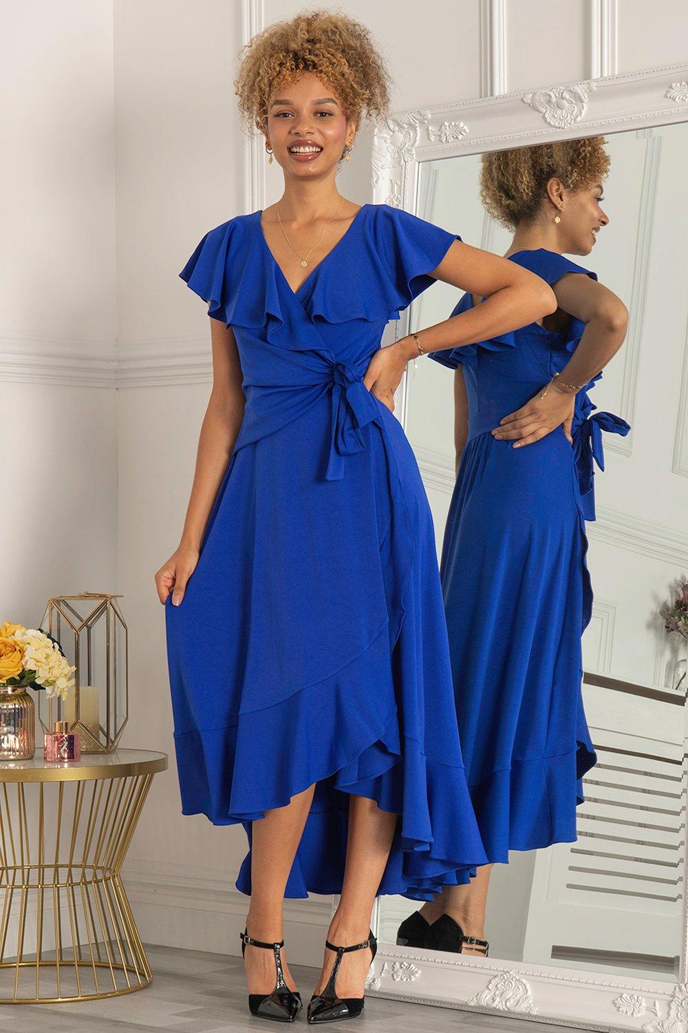 Платье Priya с оборками и глубоким подолом Jolie Moi, синий цена и фото