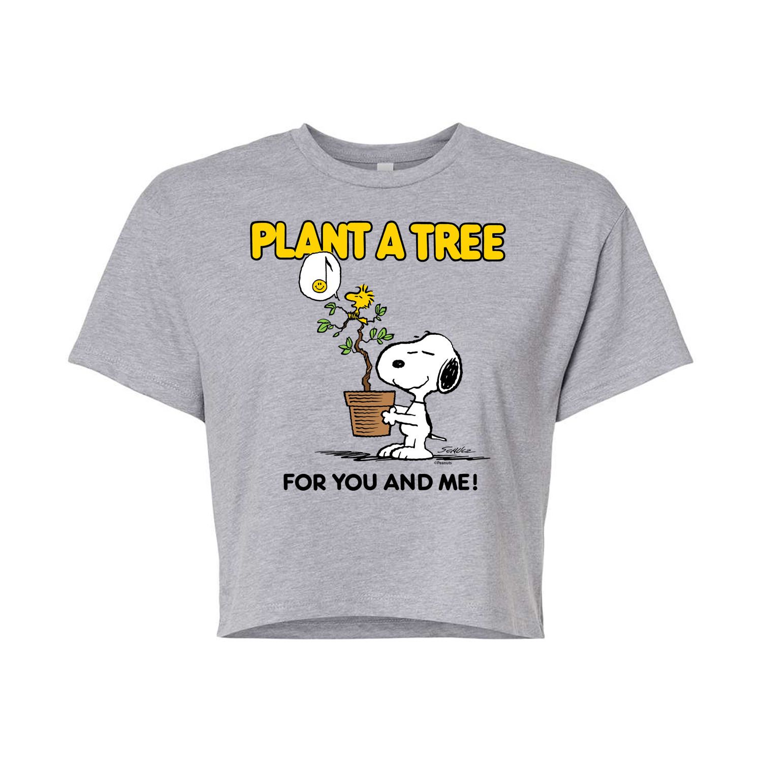 Укороченная футболка Juniors' Peanuts Plant A Tree Licensed Character