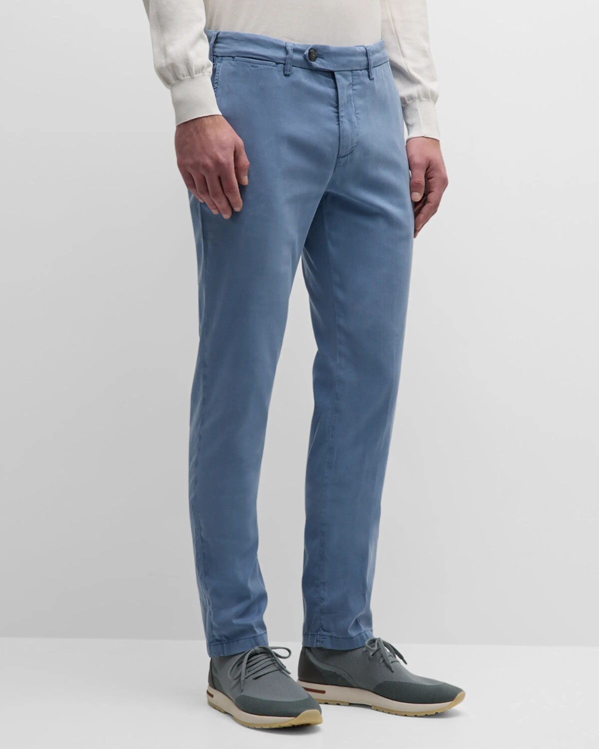 

Мужские узкие брюки с плоской передней частью Canali, цвет Med Blue