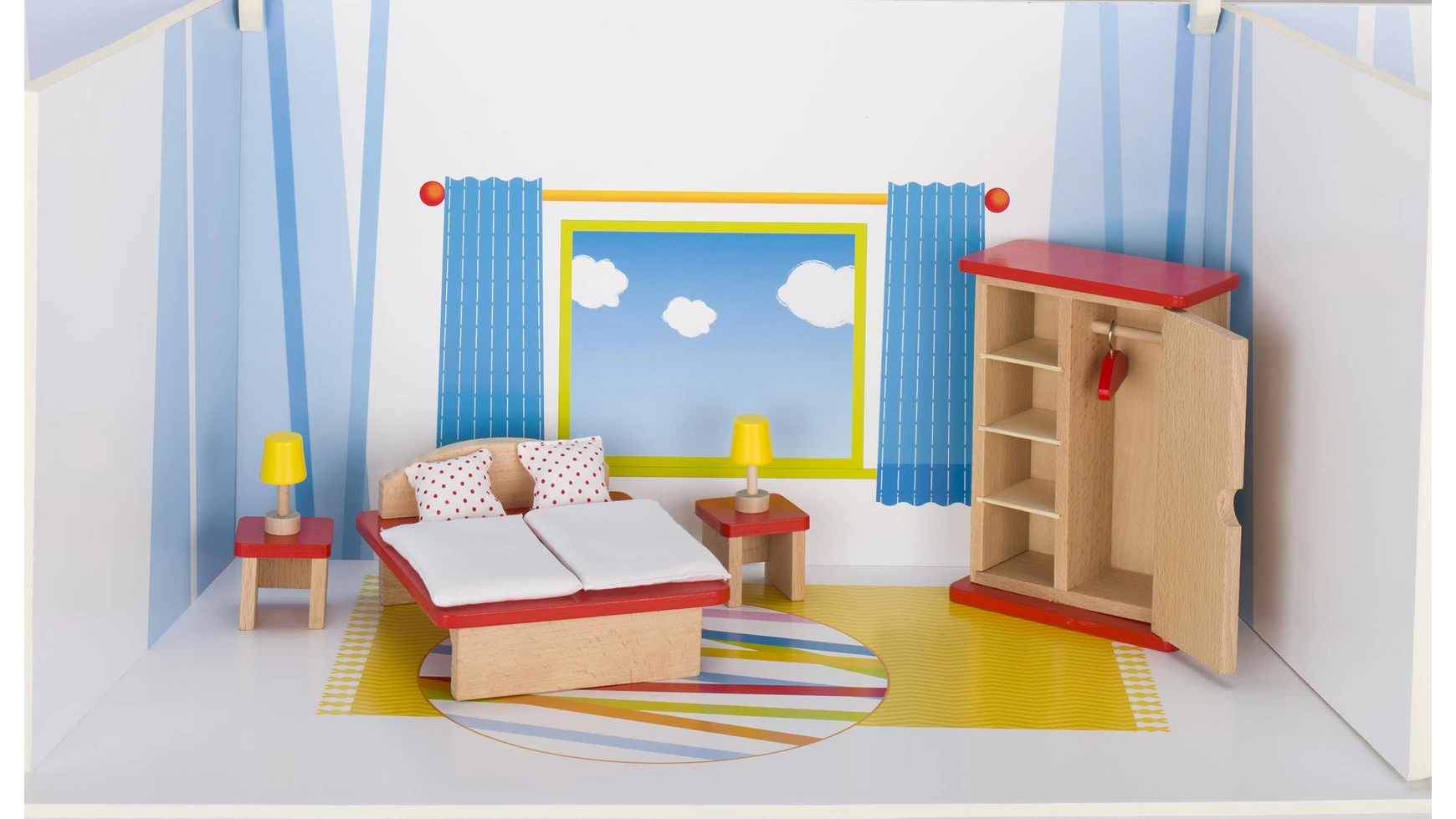 Goki Мебель для спальни куклы, базовая модель набор текстиля для розовых домиков серии вдохновение