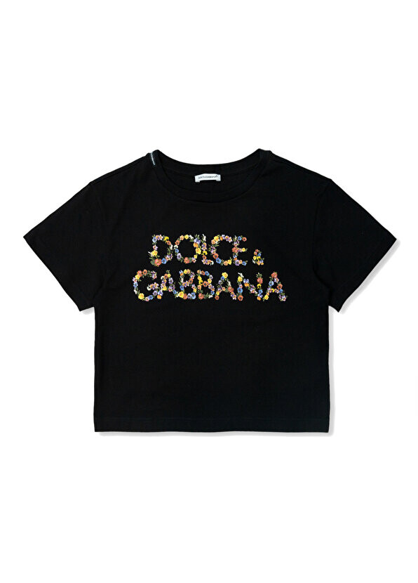 

Футболка для девочек с черным логотипом Dolce&Gabbana