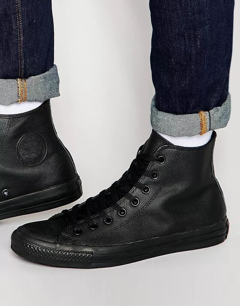 

Высокие кожаные туфли Converse All Star, Серый