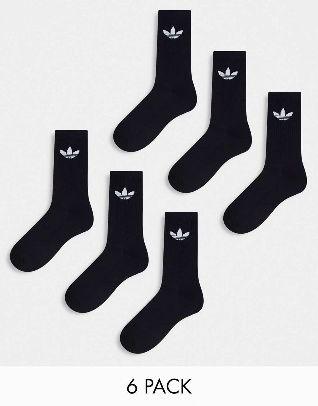 

Черные носки с трилистником adidas Originals (6 штук)