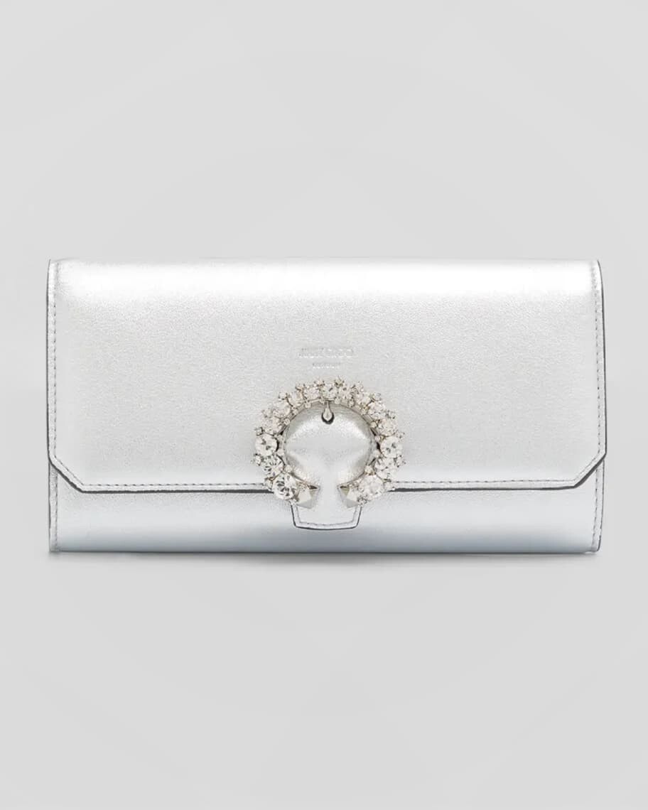 

Мини-кошелек Madeline с металлическими кристаллами и цепочкой Jimmy Choo