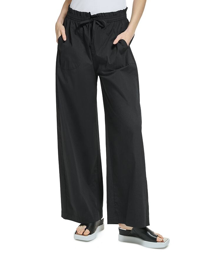 

Широкие брюки без застежки из смесового хлопка DKNY
