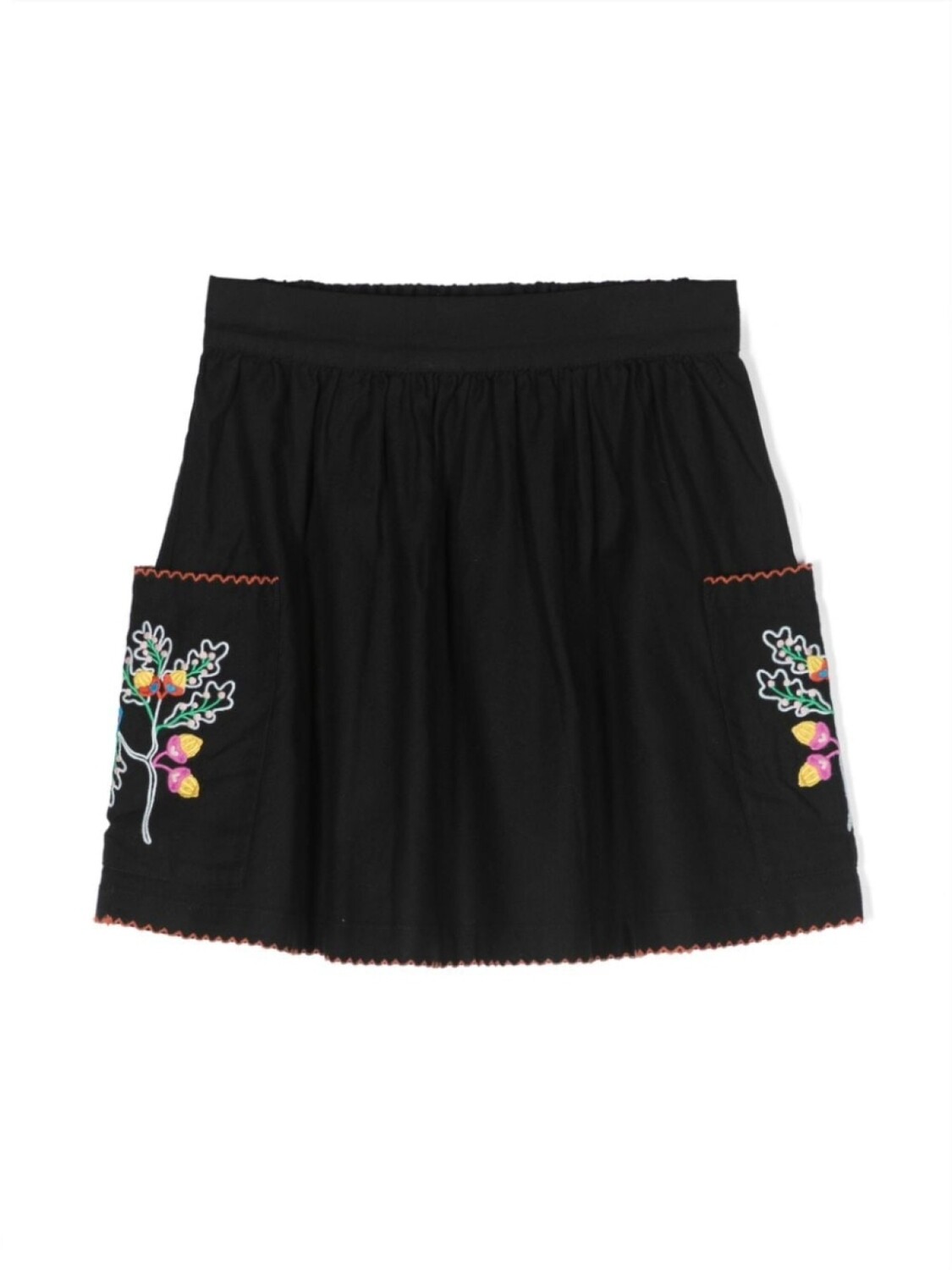 

Stella McCartney Kids юбка с цветочной вышивкой, черный