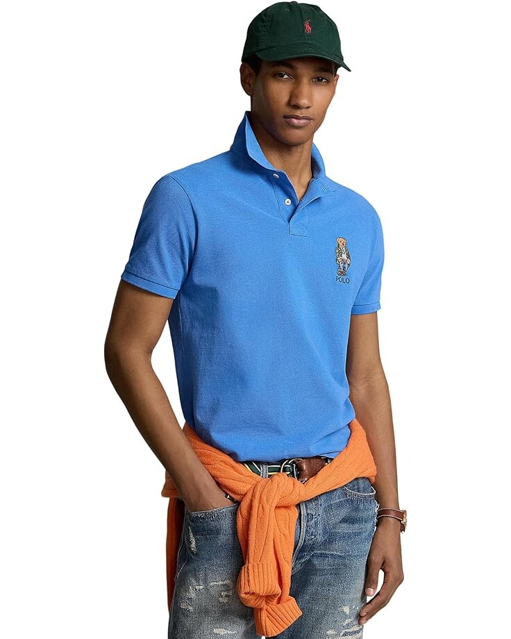 

Поло Polo Ralph Lauren Custom Slim Fit Polo Bear, синий