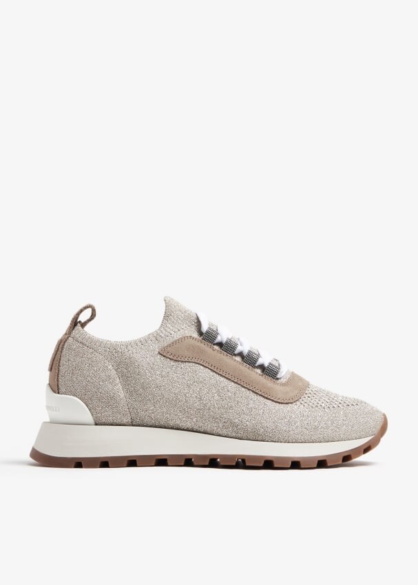 

Кроссовки Brunello Cucinelli Knit, бежевый