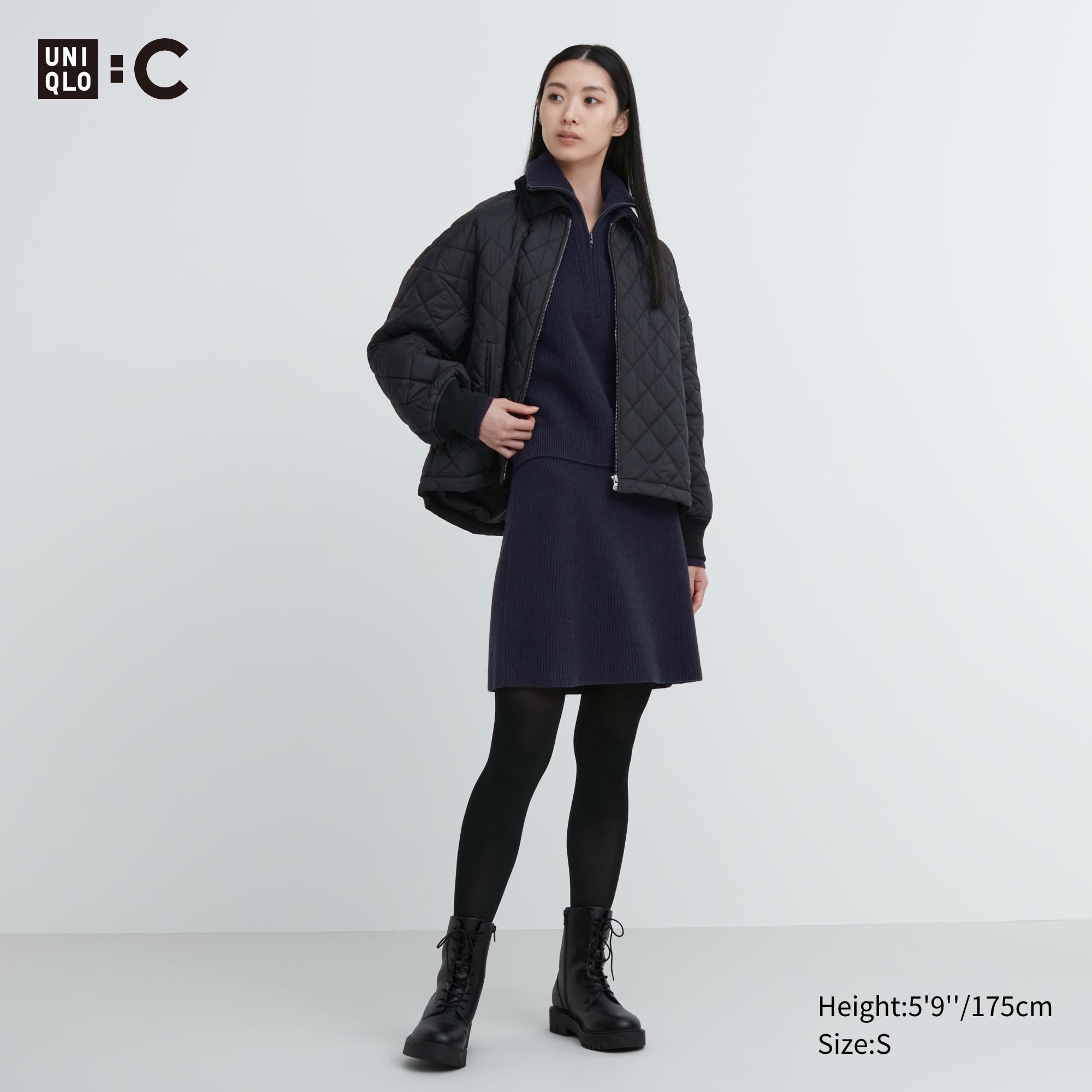 

Мини-юбка премиум-класса из овечьей шерсти Uniqlo, темно-синий