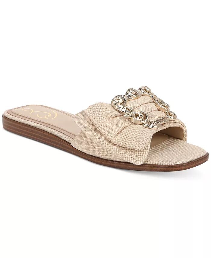 

Женские шлепанцы на плоской подошве с пряжками Ivana Sam Edelman, бежевый