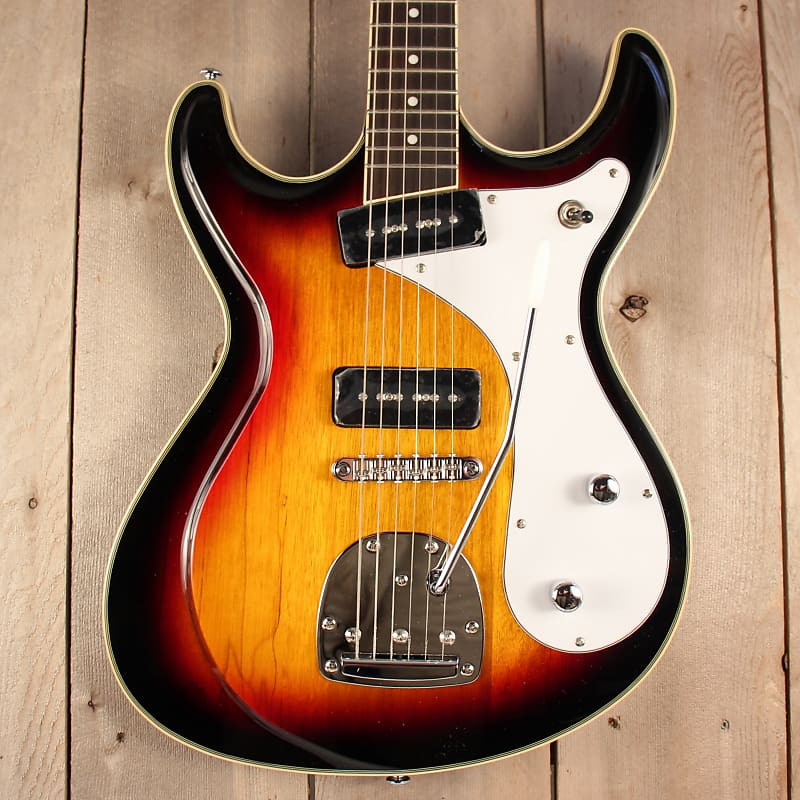 Электрогитара Eastwood Sidejack DLX Sunburst Mosrite style guitar