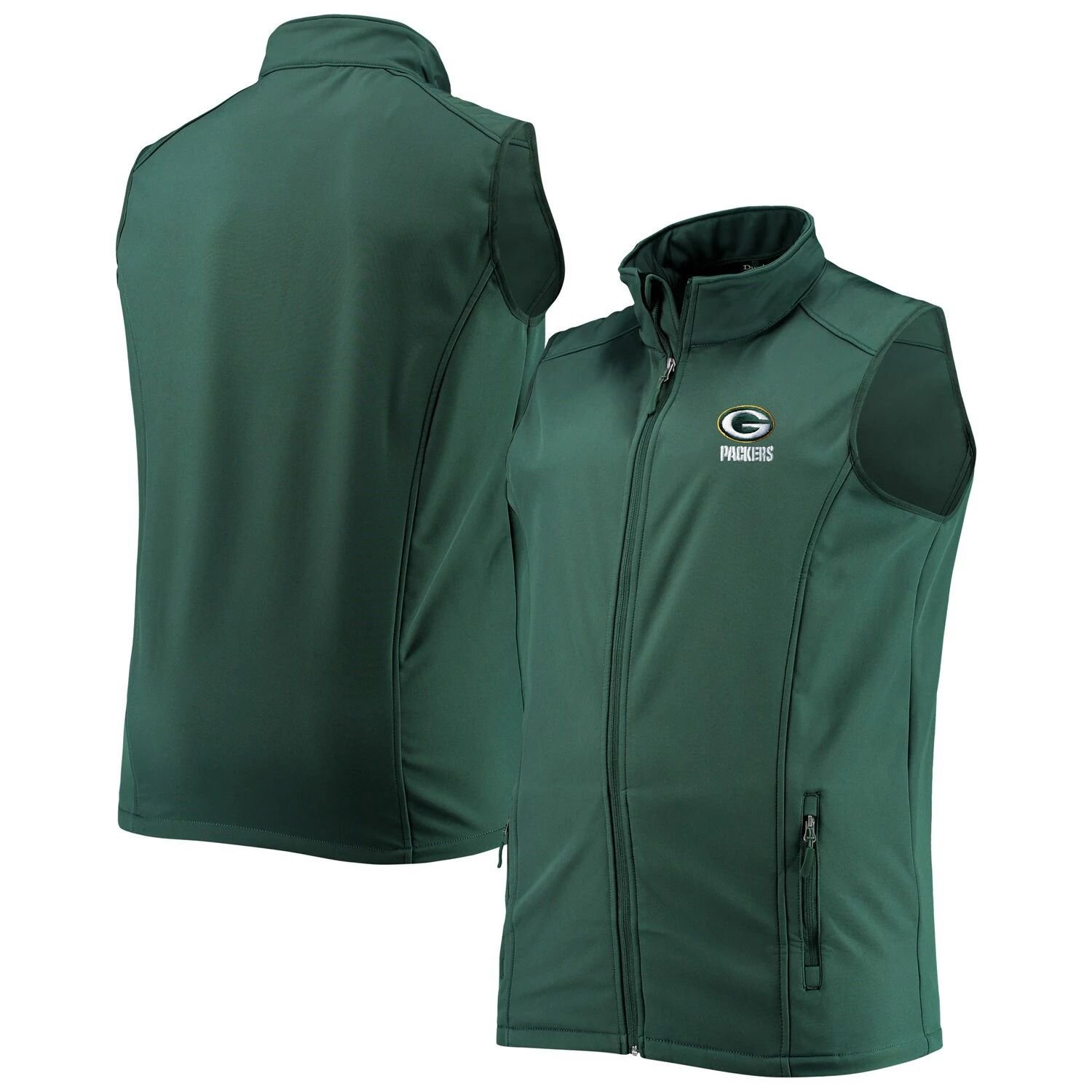 

Мужской жилет Dunbrooke Green Green Bay Packers Big & Tall Archer Softshell с молнией во всю длину