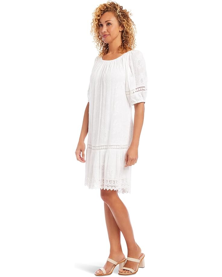 

Платье Karen Kane Short Sleeve Embroidered Dress, белый