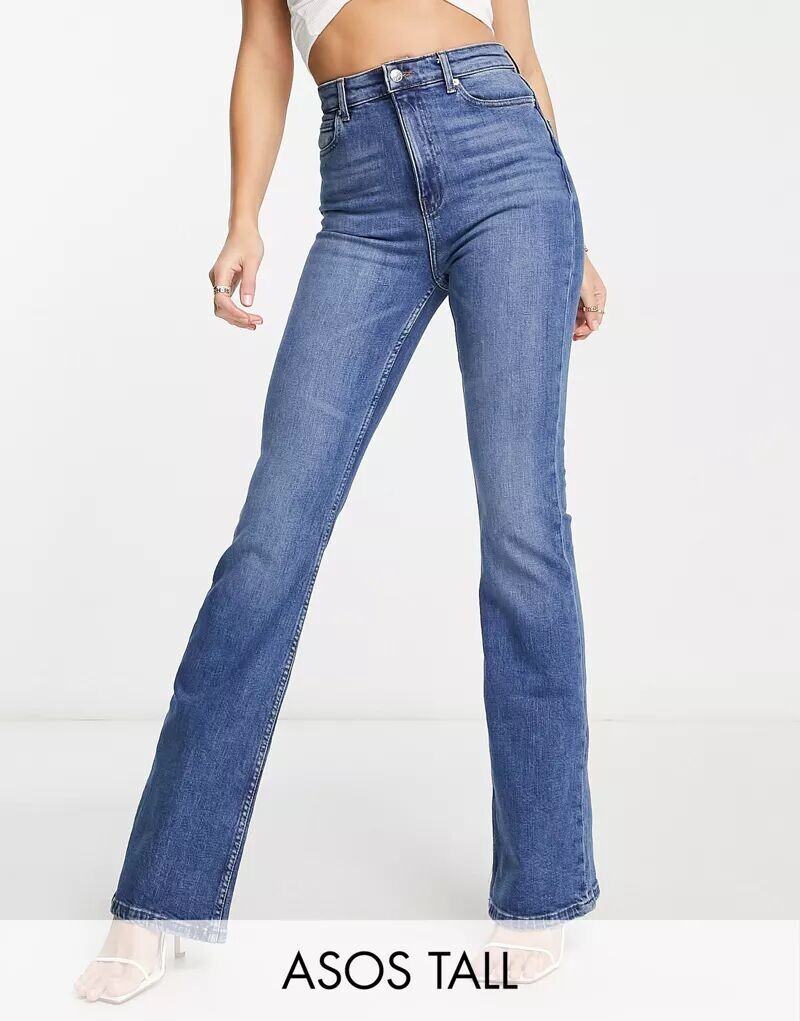 

Синие расклешенные джинсы ASOS Tall
