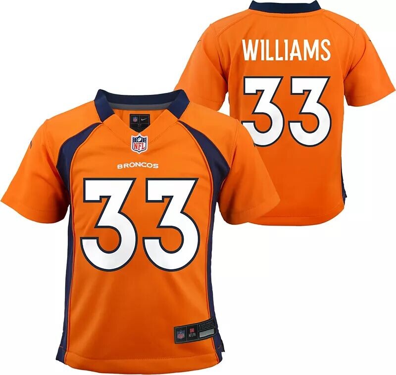 

Джерси Nike Little Kids Denver Broncos Javonte Williams #33 оранжевого цвета