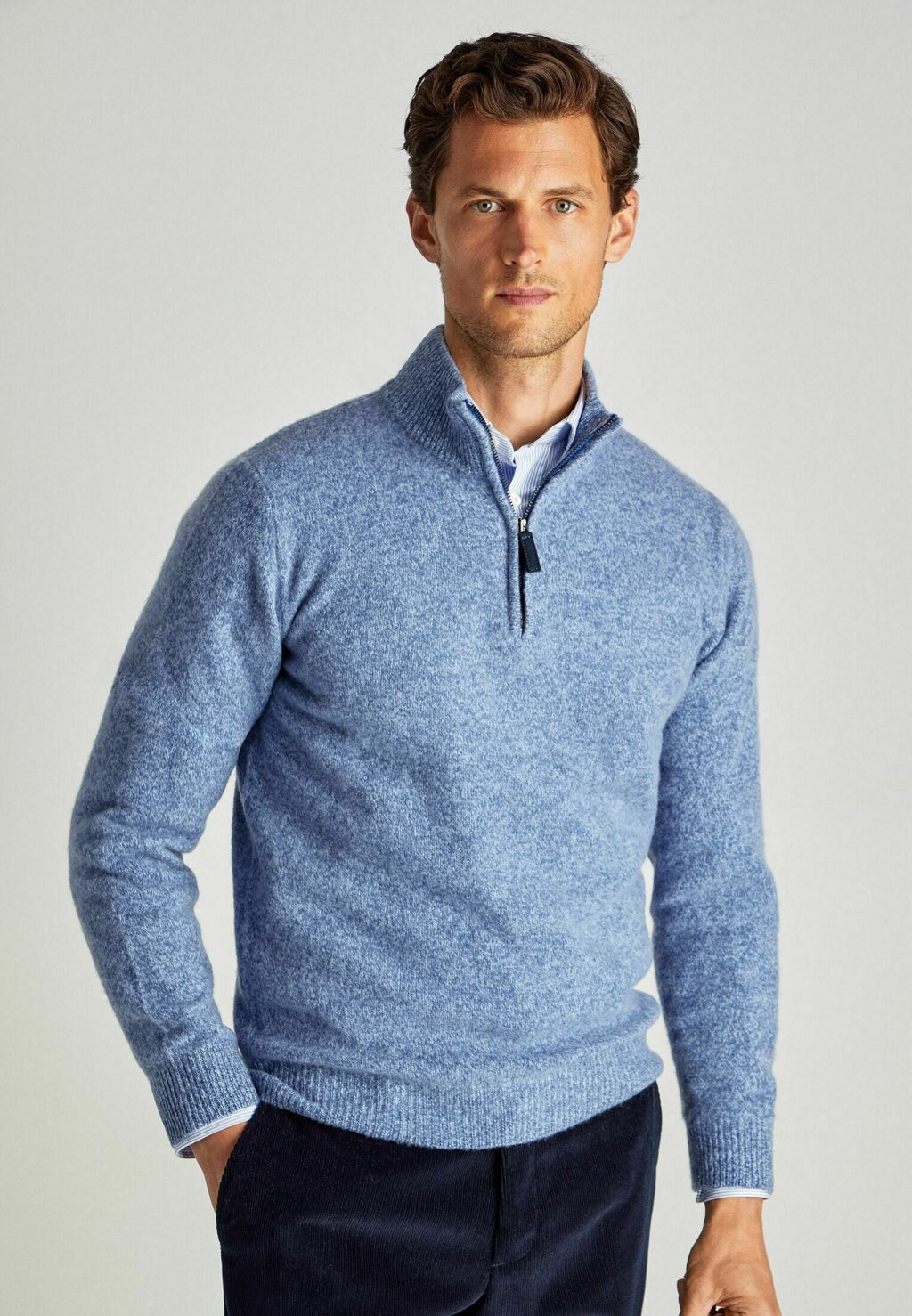 

Вязаный свитер LMSWO 1/2 ZIP Façonnable, цвет azzurro blue