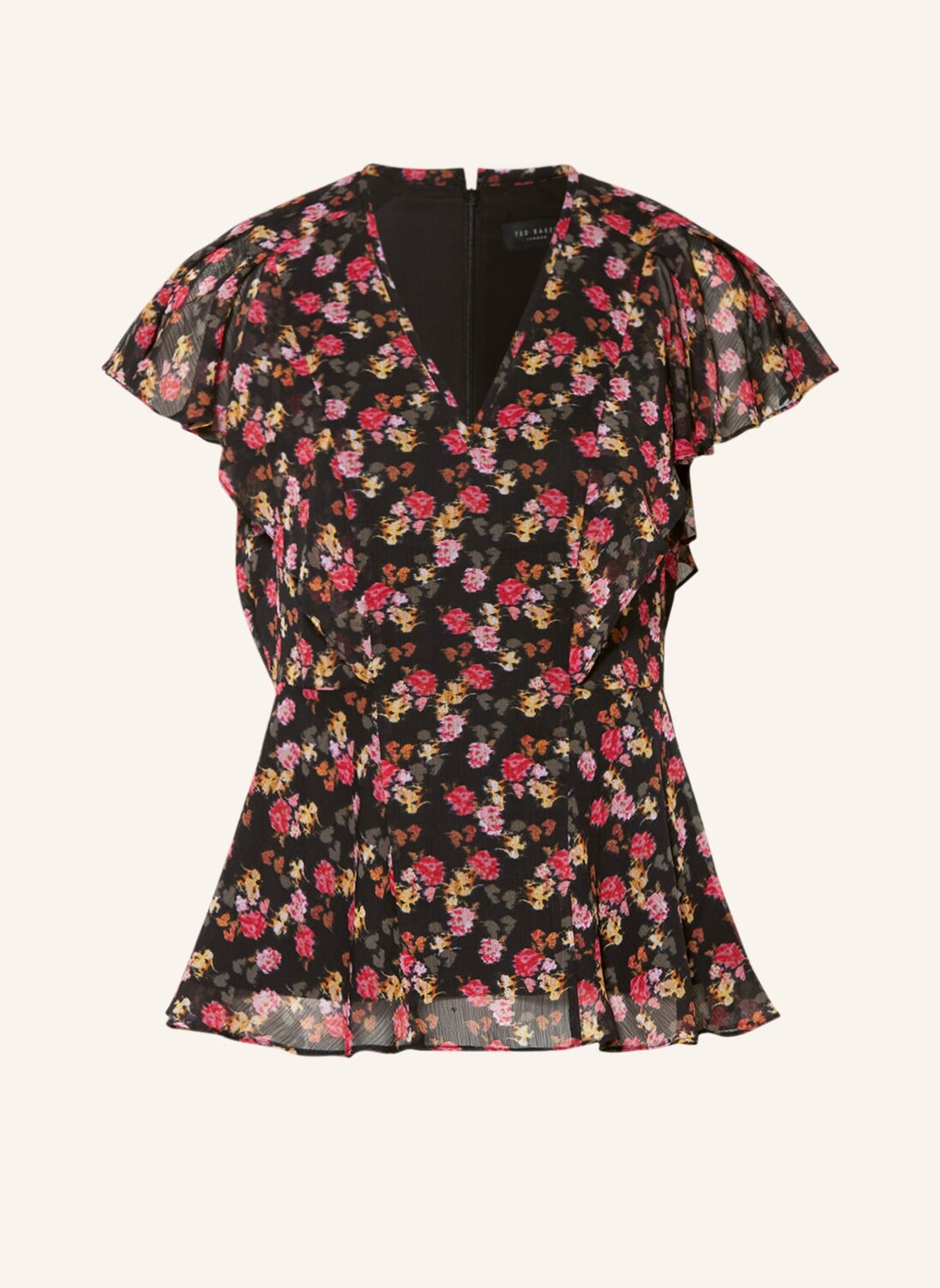 

Блуза топ TED BAKER RIIVIA mit Volants, черный
