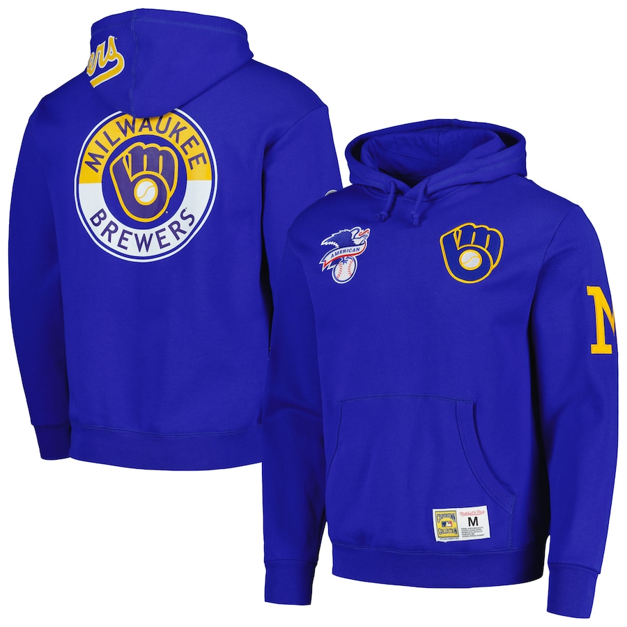 

Пуловер с капюшоном Mitchell & Ness Milwaukee Brewers, роял