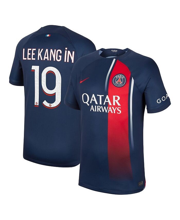 

Мужская темно-синяя футболка Lee Kang Paris Saint-Germain 2023/24, домашняя реплика игрока Nike, синий