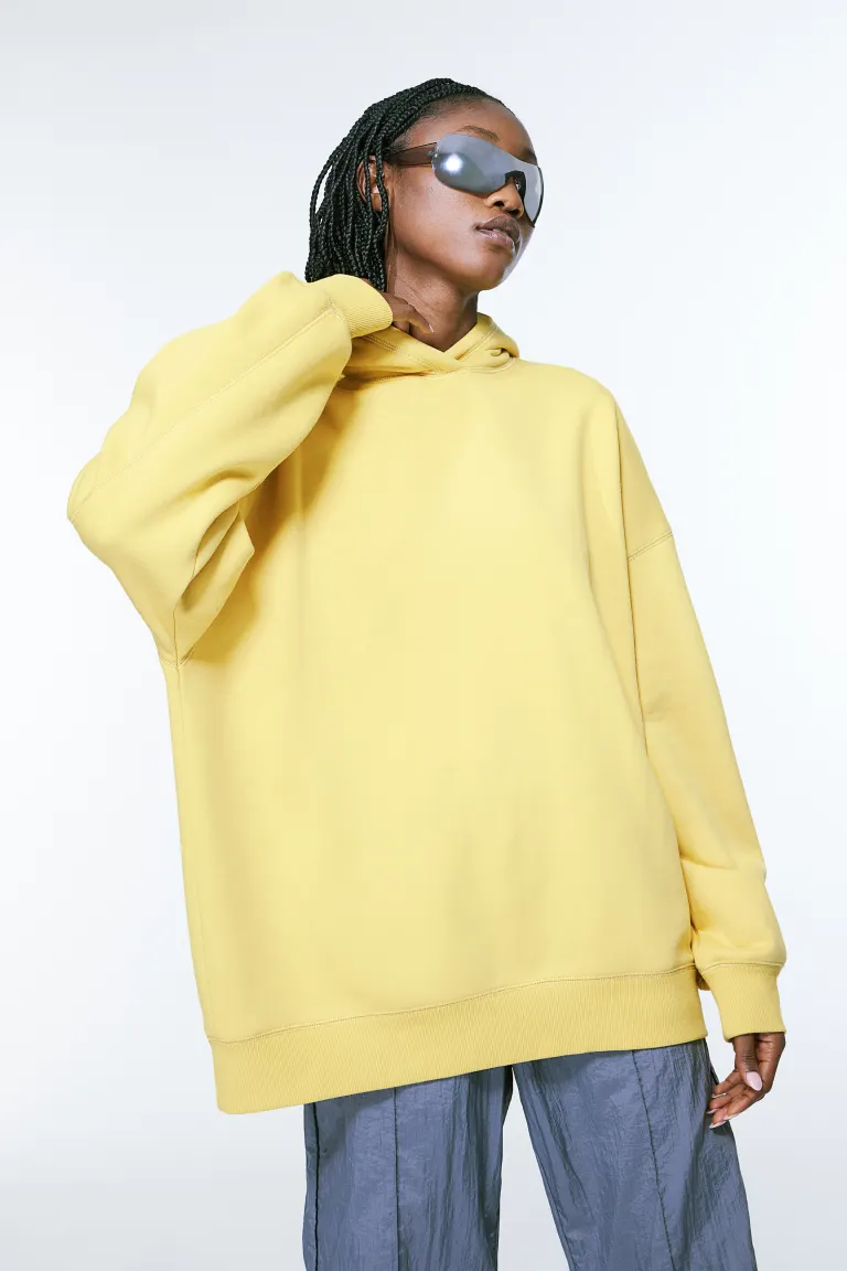 

Объемная толстовка с капюшоном H&M, желтый