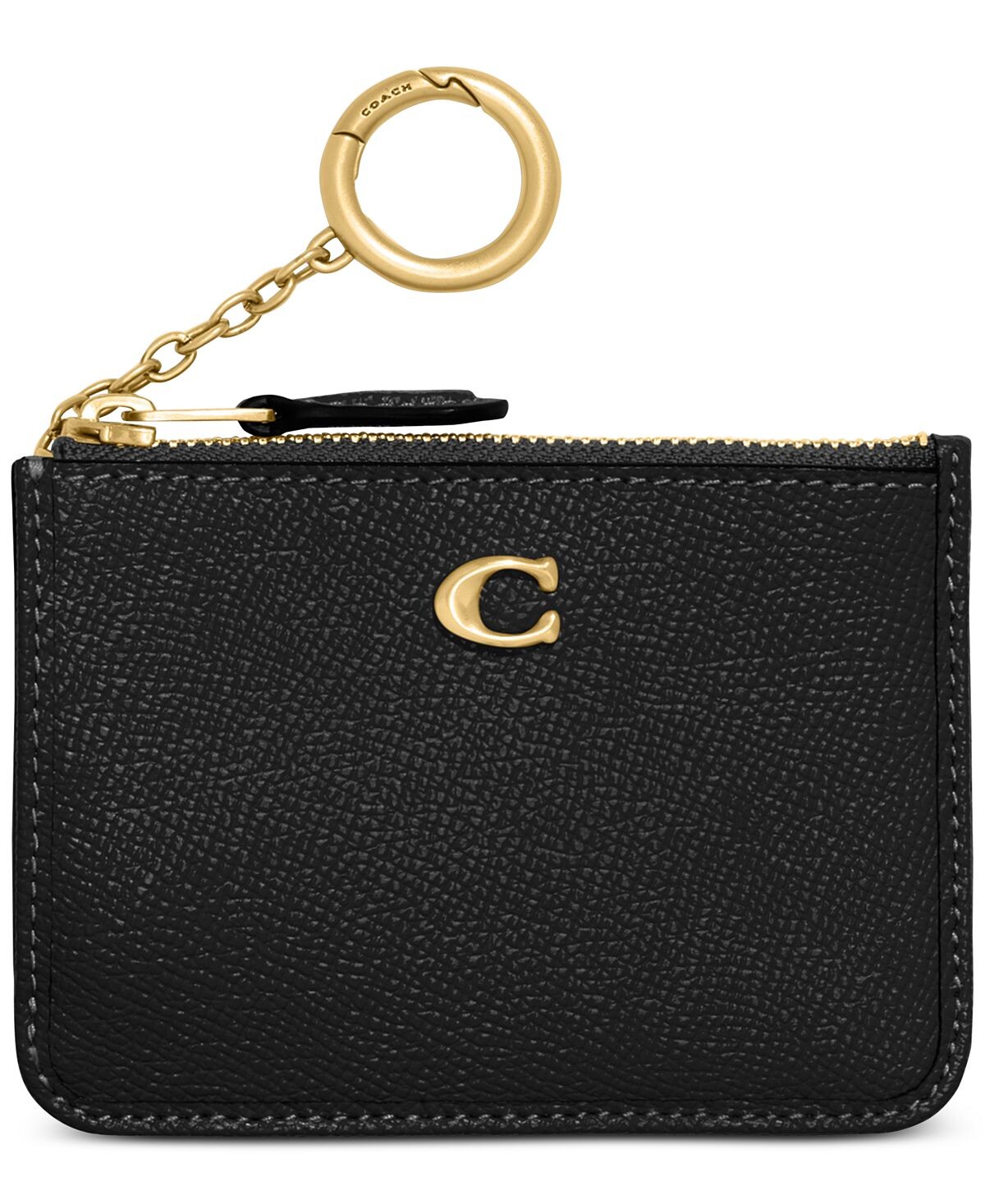 

Узкий кожаный кошелек Crossgrain Mini ID COACH, черный