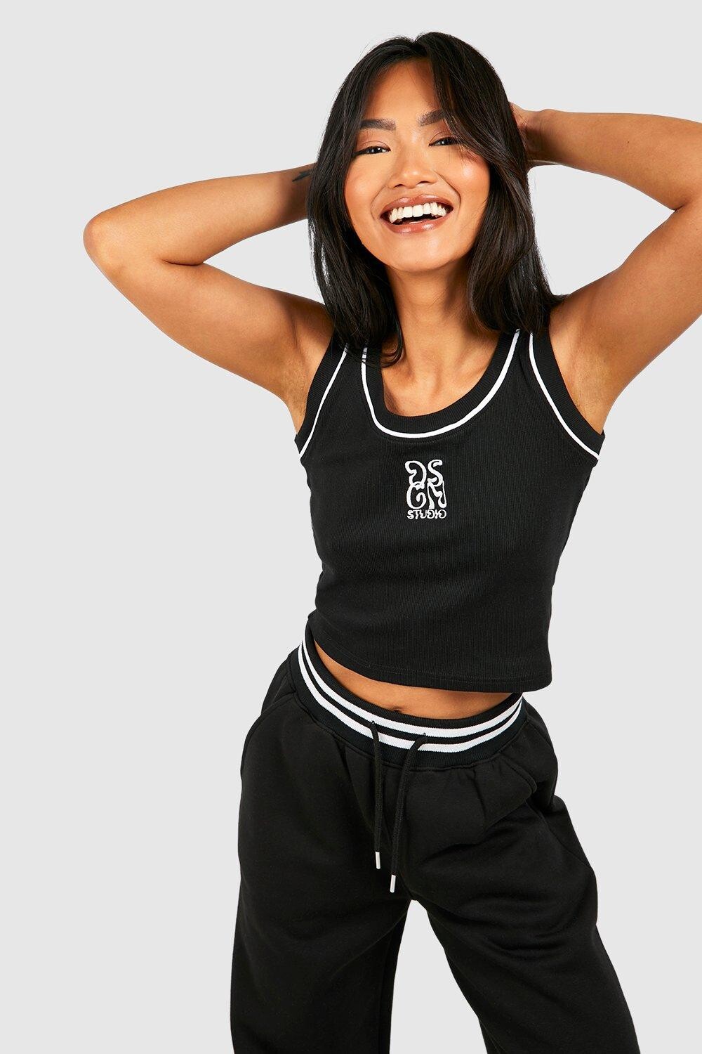 

Майка Dsgn Studio с контрастной окантовкой boohoo, черный