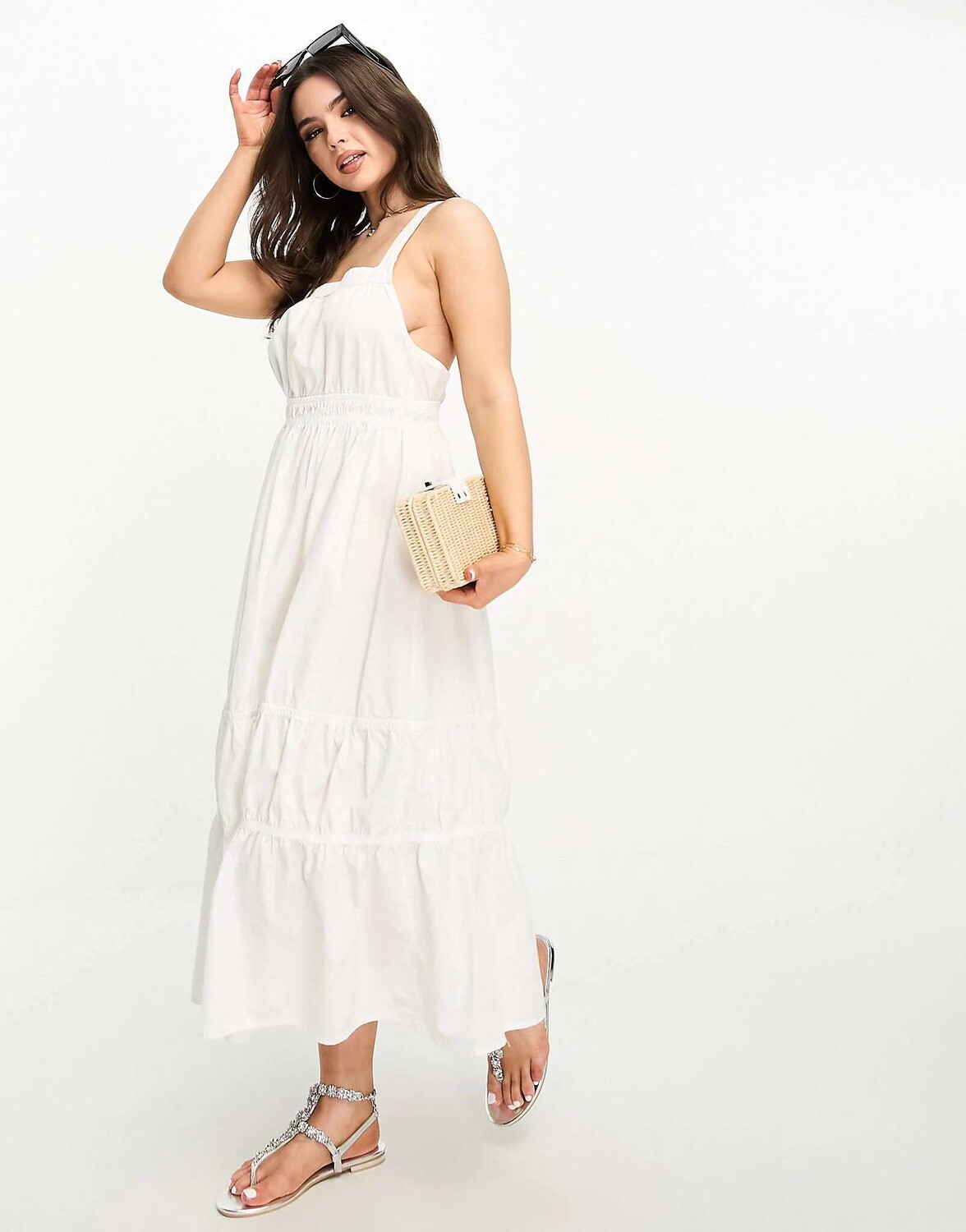 

Белое платье макси с перекрещенной спиной Vero Moda, Белый