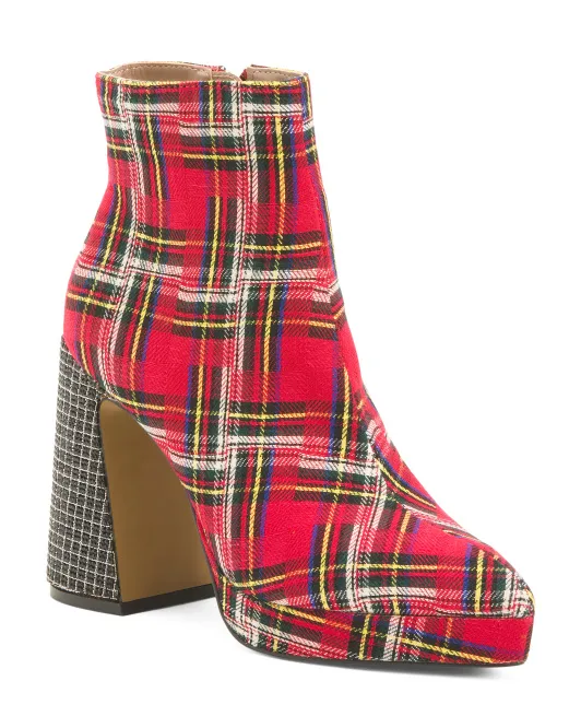 

Ботильоны Raylan на каблуке Betsey Johnson, цвет Red Plaid
