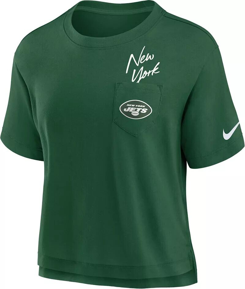 

Зеленая футболка с карманом Nike New York Jets для женщин