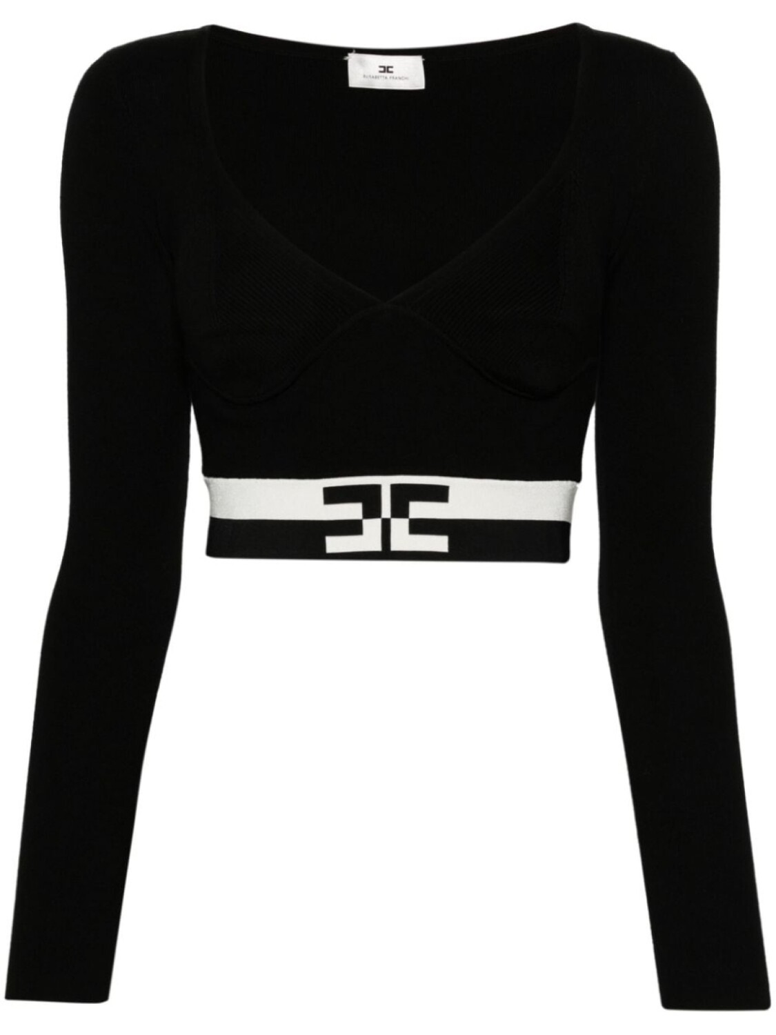 

Elisabetta Franchi трикотажный топ с жаккардовым логотипом, черный