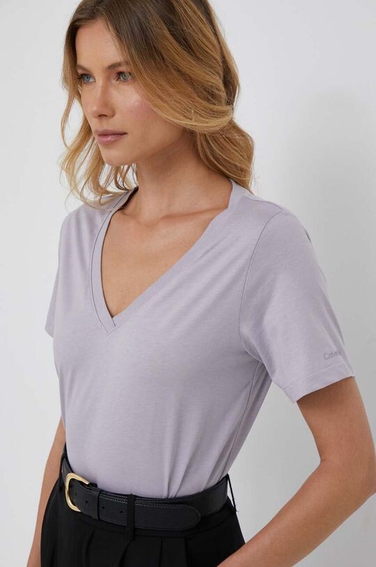 

Хлопковая футболка Calvin Klein, фиолетовый