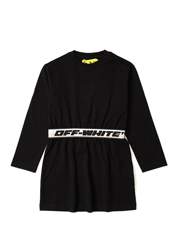 

Черное эластичное платье с логотипом для девочек Off-White