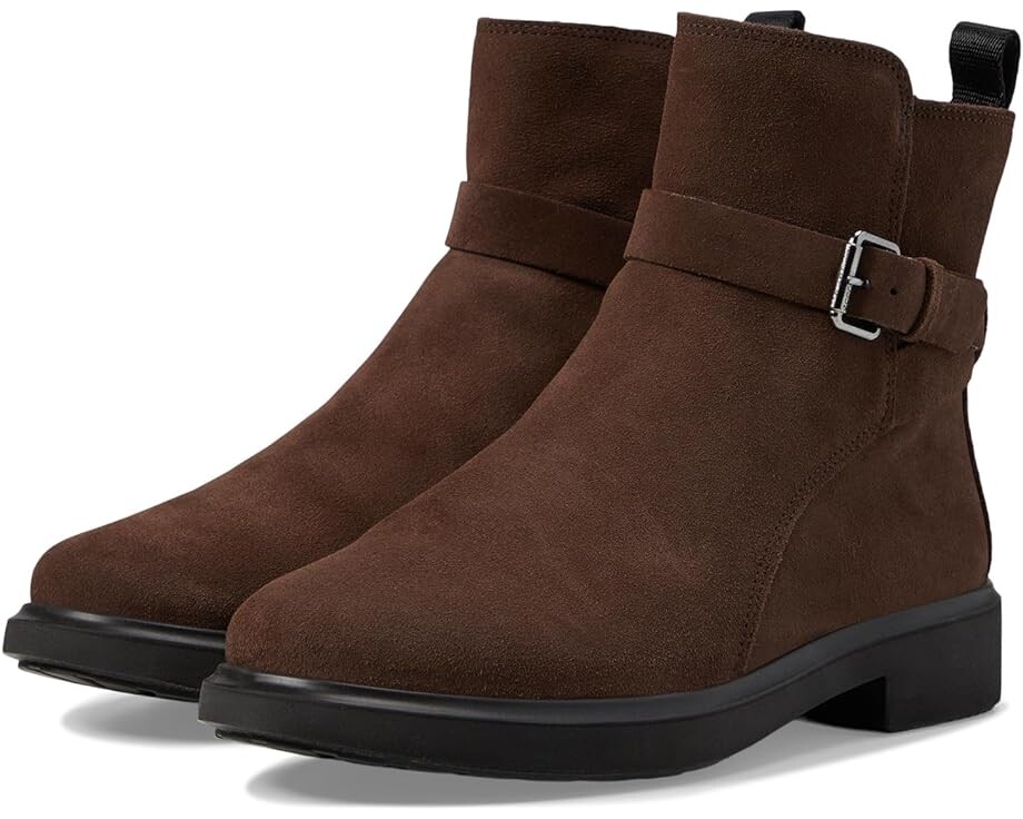 Ботинки ECCO Amsterdam Buckle Ankle Boot, цвет Coffee Suede