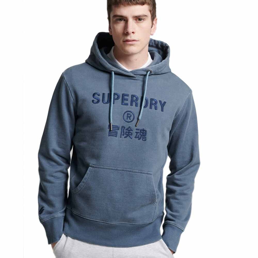 

Худи Superdry Code CL Garment Dye Loose, синий