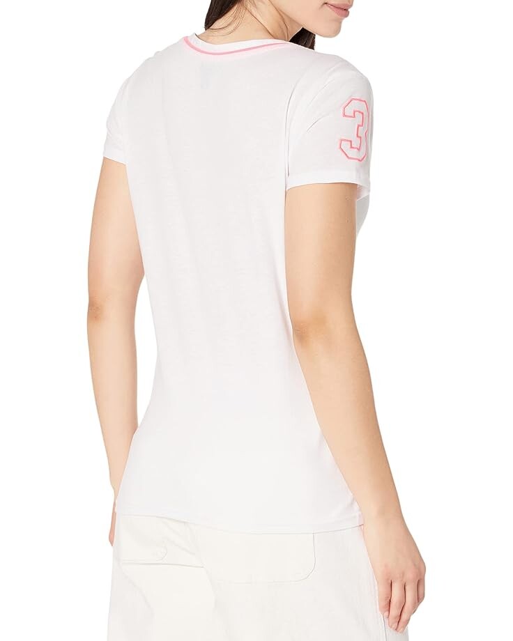 

Футболка U.S. POLO ASSN. V-Neck Neon Trim Tee, цвет Optic White