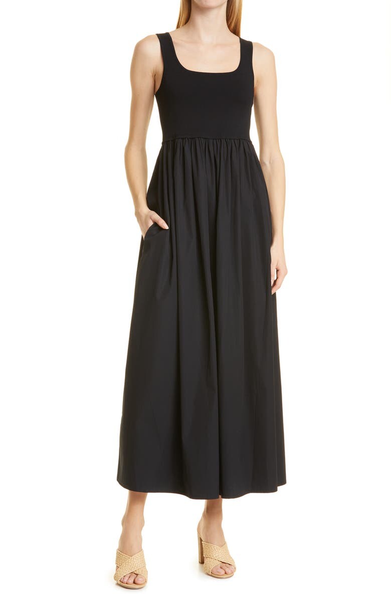 

Платье-майка из смешанной техники NORDSTROM SIGNATURE, черный