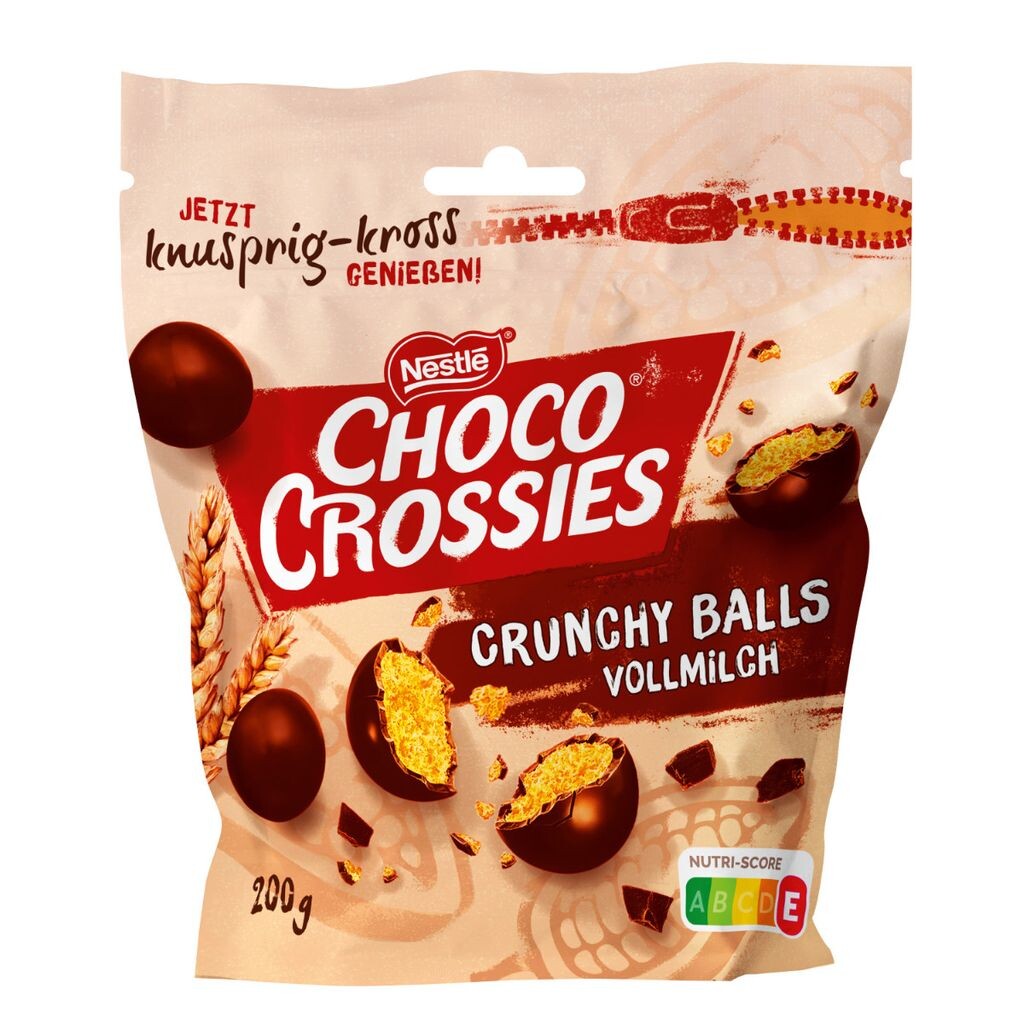 

Хрустящие шарики Choco Crossies цельномолочные со злаковыми ядрами 200г Nestlé