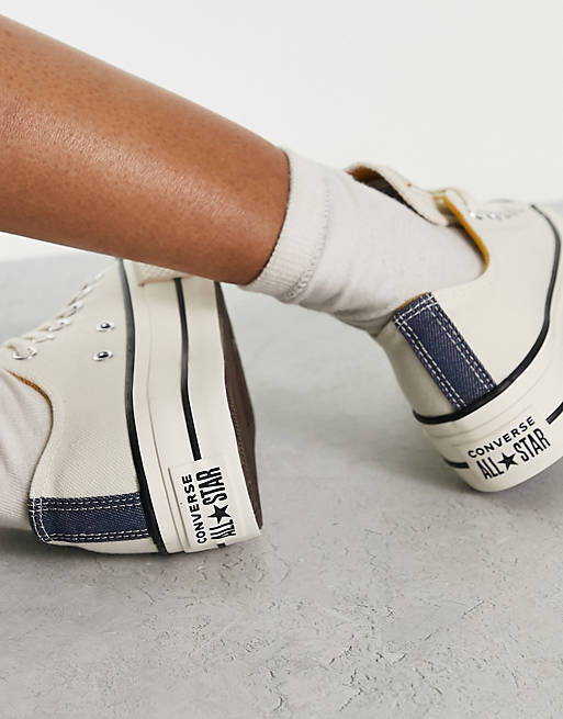 

Белые джинсовые кроссовки на платформе Converse Chuck Taylor All Star Lift Ox