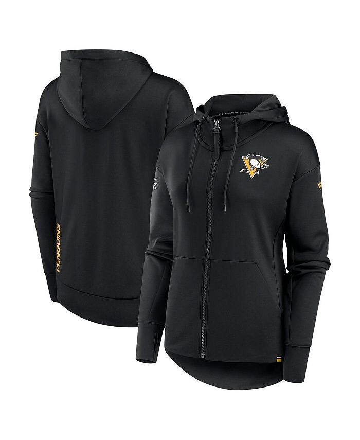 

Женская черная фирменная толстовка с молнией во всю длину Pittsburgh Penguins Authentic Pro Scuba Fanatics, черный