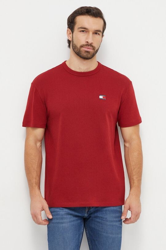 

Хлопковая футболка Tommy Jeans, бордовый