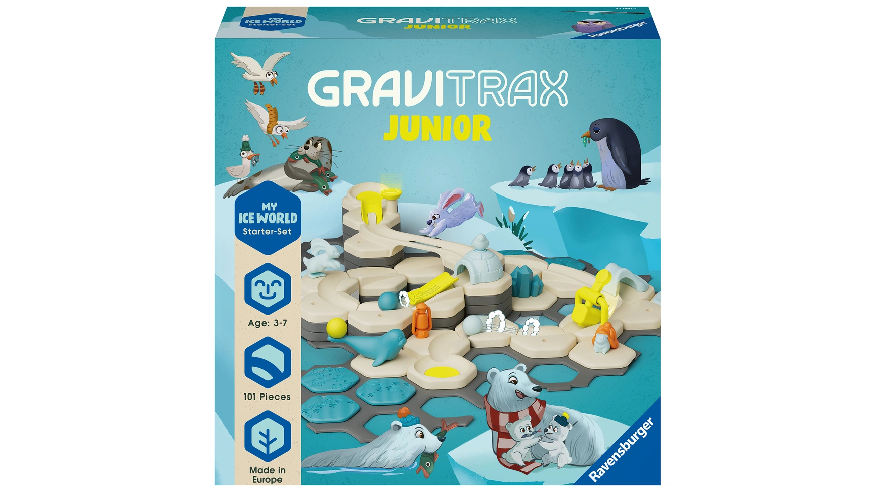 цена Стартовый набор gravitrax junior l ice расширяемая мраморная дорожка для детей Ravensburger Beschäftigung